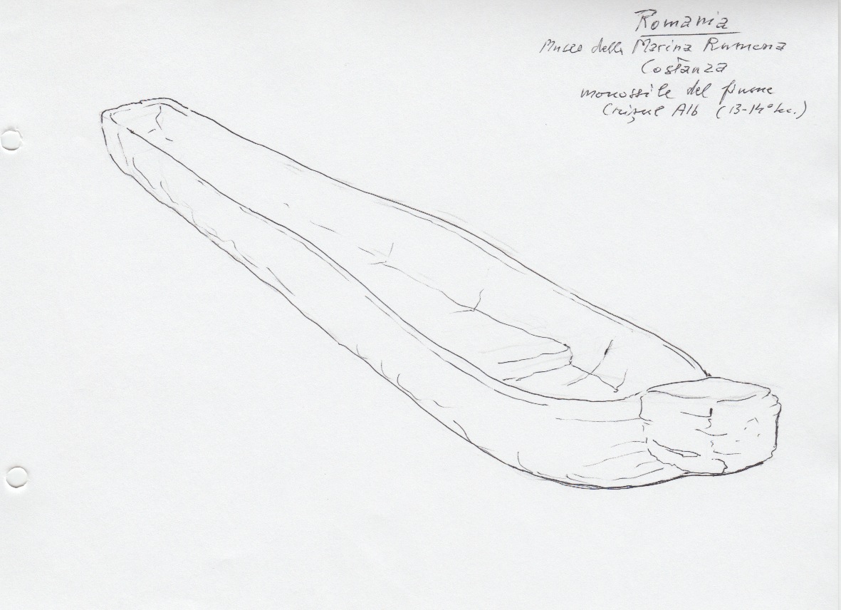 034 Romania - Museo della Marina Rumena - Costanza- monossile sul fiume Crisul Alb